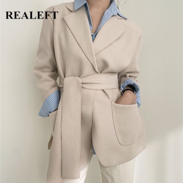 autumn winter women's blazers pockets jackets elegant vintage oversize lace up office woolen coat ca034 210428, White;black
autumn winter women's blazers pockets jackets elegant vintage oversize lace up office woolen coat ca034 210428, White;black