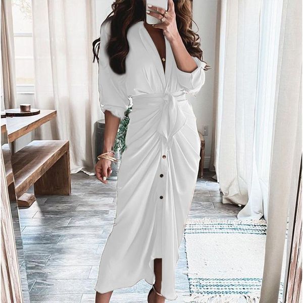 summer women casual elegant button dresses ruched bandage shirt dress fashion short sleeve solid v neck beach maxi tymo, Black;gray
summer women casual elegant button dresses ruched bandage shirt dress fashion short sleeve solid v neck beach maxi tymo, Black;gray