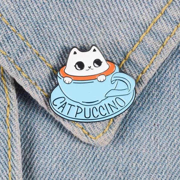 cat coffee enamel pin coffee cup brooch bag clothes lapel pin button badge cartoon cute animal jewelry gift for friends kids, Blue
cat coffee enamel pin coffee cup brooch bag clothes lapel pin button badge cartoon cute animal jewelry gift for friends kids, Blue