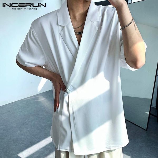men's casual shirts incerun solid color men shirt one button lapel short sleeve streetwear clothing 2021 fashion leisure camisas s-5xl, White;black
men's casual shirts incerun solid color men shirt one button lapel short sleeve streetwear clothing 2021 fashion leisure camisas s-5xl, White;black