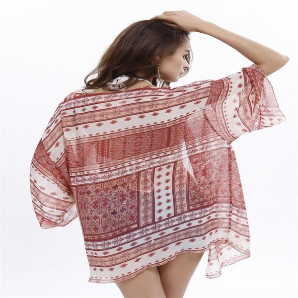 women's blouses & shirts stylish women clothes swimwear three quarters sleeve summer beachwear bikini beach wear cover up chiffon shirt, White
women's blouses & shirts stylish women clothes swimwear three quarters sleeve summer beachwear bikini beach wear cover up chiffon shirt, White