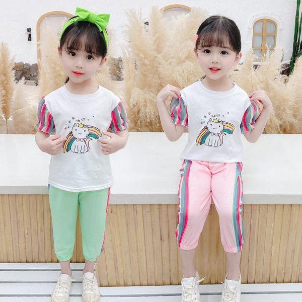 toddler girls clothing sets summer clothes petal sleeve t-shirt+rainbow pants outfit kids tracksuit suit children, White
toddler girls clothing sets summer clothes petal sleeve t-shirt+rainbow pants outfit kids tracksuit suit children, White