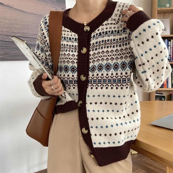 women's knits & tees hzirip retro all match women sweaters winter stylish warm soft 2021 loose female cardigans knitted coats, White 
women's knits & tees hzirip retro all match women sweaters winter stylish warm soft 2021 loose female cardigans knitted coats, White