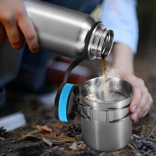 water bottle 1000ml stainless steel vacuum insulated with 700ml cup hiking pot for outdoor survival camping
water bottle 1000ml stainless steel vacuum insulated with 700ml cup hiking pot for outdoor survival camping