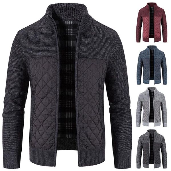 men's sweaters autumn and winter patchwork sweater knitted cardigan fleece thick warm wool coat stand collar zipper jacket wear, White;black
men's sweaters autumn and winter patchwork sweater knitted cardigan fleece thick warm wool coat stand collar zipper jacket wear, White;black