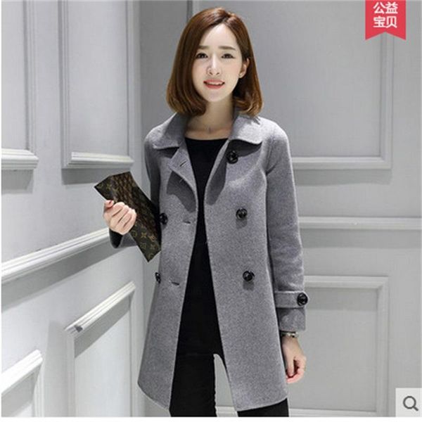 women's jackets autumn and winter lapel double-breasted slim korean regular sleeves in the long section was thin woolen coat, Black;brown
women's jackets autumn and winter lapel double-breasted slim korean regular sleeves in the long section was thin woolen coat, Black;brown