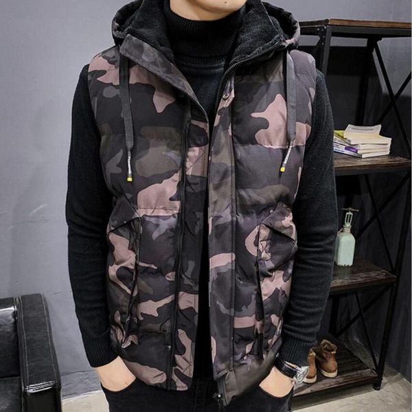 men's vests mens vest jackets camouflage sleeveless winter warm homme casual hooded waistcoat chalecos para hombre coat, Black;white
men's vests mens vest jackets camouflage sleeveless winter warm homme casual hooded waistcoat chalecos para hombre coat, Black;white