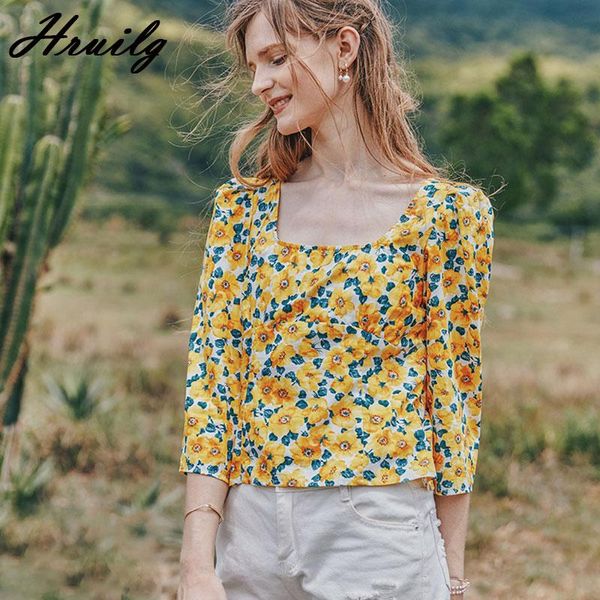 women blouses sweet elegant summer streetwear puff sleeve party printing casual square collar slim blouse wild women's & shirts, White
women blouses sweet elegant summer streetwear puff sleeve party printing casual square collar slim blouse wild women's & shirts, White