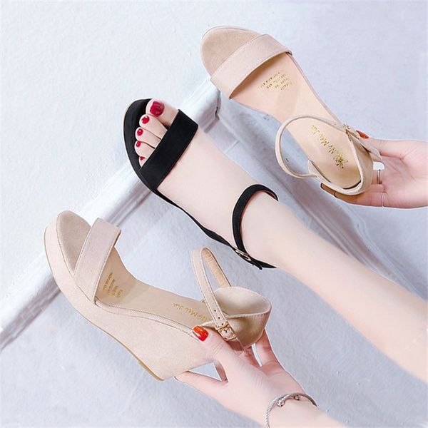 summer new wedge sandals womens thick-soled shoes wild muffin shoes high-heeled buckle single shoes1, Black
summer new wedge sandals womens thick-soled shoes wild muffin shoes high-heeled buckle single shoes1, Black