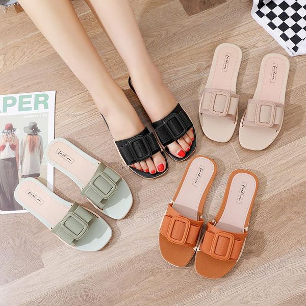 women slippers flat shoes ladies square fashion buckle comfortable beach outdoor slides summer slip-on soft woman sandals, Black
women slippers flat shoes ladies square fashion buckle comfortable beach outdoor slides summer slip-on soft woman sandals, Black