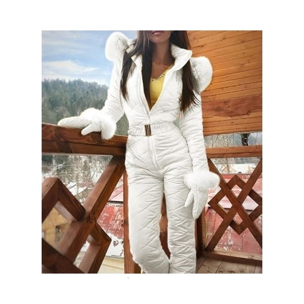 new winter hooded jumpsuits parka elegant cotton padded warm sashes ski suit straight zipper one piece women tracksuits -40
new winter hooded jumpsuits parka elegant cotton padded warm sashes ski suit straight zipper one piece women tracksuits -40