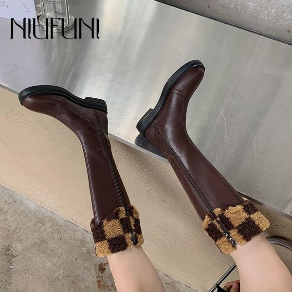 boots winter warm women's high checkerboard wool long short tube women flats round head leather solid color zip shoes boot, Black
boots winter warm women's high checkerboard wool long short tube women flats round head leather solid color zip shoes boot, Black