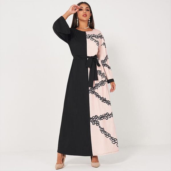 summer long print black amp women dress pink patchwork round neck wide belt a line casual elegant sleeves dresses, Black;gray
summer long print black amp women dress pink patchwork round neck wide belt a line casual elegant sleeves dresses, Black;gray