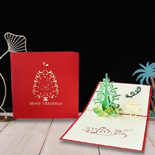 greeting cards 1/2/5pcs 3d christmas tree deer up card invitation gift thank you postcards with envelop
greeting cards 1/2/5pcs 3d christmas tree deer up card invitation gift thank you postcards with envelop