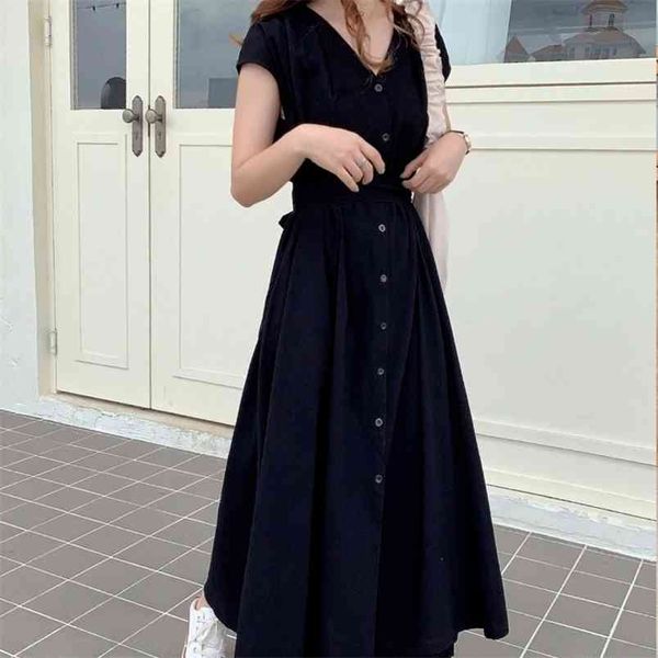 korea chic summer dress women cotton solid color short sleeve casual for slim v-neck loose long vestido 10425 210421, Black;gray
korea chic summer dress women cotton solid color short sleeve casual for slim v-neck loose long vestido 10425 210421, Black;gray