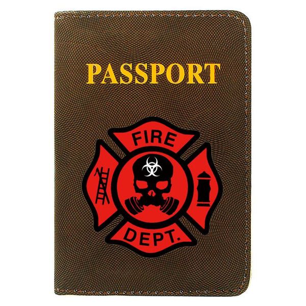 card holders classic fire dept. skull design men women passport cover pu leather travel id holder case, Brown;gray
card holders classic fire dept. skull design men women passport cover pu leather travel id holder case, Brown;gray