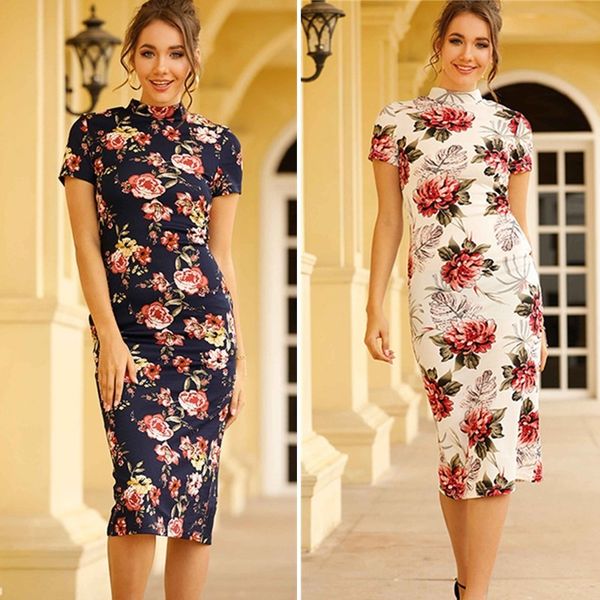 vintage chinese style mock-neck bodycon form fitted floral print dress women summer short sleeve slim elegant pencil midi 210520, Black;gray
vintage chinese style mock-neck bodycon form fitted floral print dress women summer short sleeve slim elegant pencil midi 210520, Black;gray
