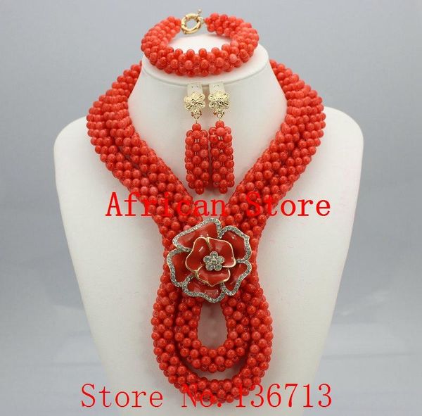 earrings & necklace 2021 fashion red coral beads jewelry set charms twisted strands african ht204-3, Silver
earrings & necklace 2021 fashion red coral beads jewelry set charms twisted strands african ht204-3, Silver