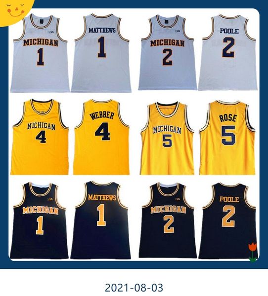 ncaa michigan wolverines 5 jalen rose jersey chris webber 4 juwan howard 25 1 charles matthews 2 jorda poole college basketball yellow men a, Black;red
ncaa michigan wolverines 5 jalen rose jersey chris webber 4 juwan howard 25 1 charles matthews 2 jorda poole college basketball yellow men a, Black;red
