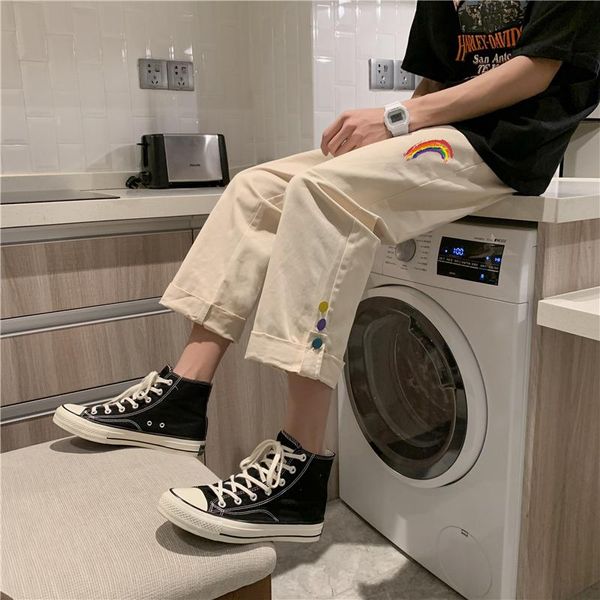 plus size 5xl-s 100% cotton summer men casual pants ankle length simple all match rainbow print straight trousers streetwear men's, Black
plus size 5xl-s 100% cotton summer men casual pants ankle length simple all match rainbow print straight trousers streetwear men's, Black