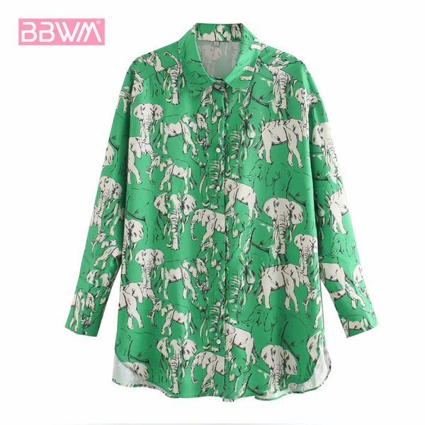 lapel long-sleeved elephant print loose casual vacation chic women's shirt harajuku sweet fashion wild sunscreen female 210507, White
lapel long-sleeved elephant print loose casual vacation chic women's shirt harajuku sweet fashion wild sunscreen female 210507, White