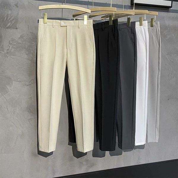 men's pants spring autumn men suit white khaki gray blue ankle length casual office business male social nine points trousers, Black
men's pants spring autumn men suit white khaki gray blue ankle length casual office business male social nine points trousers, Black