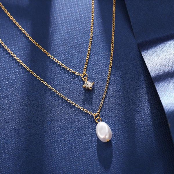 minimalism pearl crystal necklace for women gold color circle metal pendant double layer charm chain party jewelry necklaces, Silver
minimalism pearl crystal necklace for women gold color circle metal pendant double layer charm chain party jewelry necklaces, Silver