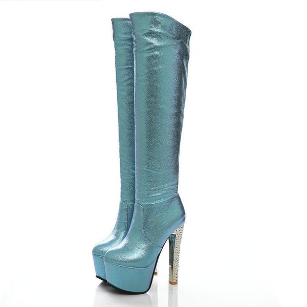 boots 2021 15cm super high heels women 6cm platform knee ladies dress club dancing shoes gold silver blue, Black
boots 2021 15cm super high heels women 6cm platform knee ladies dress club dancing shoes gold silver blue, Black