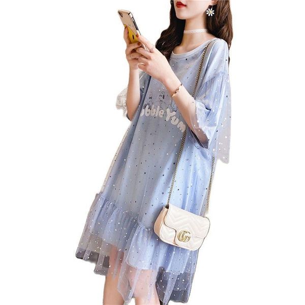 plus size dresses vestidos fashion woman dress very fairy mesh stitching short sleeve t-shirt net red ocean summer 2021 wave, Black
plus size dresses vestidos fashion woman dress very fairy mesh stitching short sleeve t-shirt net red ocean summer 2021 wave, Black