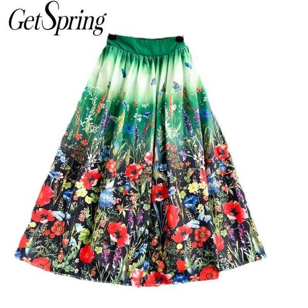 getspring women skirt vintage high waist flowers skirts womens all match long woman fashion 210601, Black
getspring women skirt vintage high waist flowers skirts womens all match long woman fashion 210601, Black