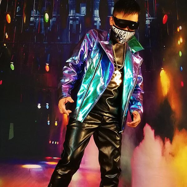 men's fur & faux trendy male singer cool tech baggy motorcycle jacket nightclub bar hairdresser stage dress costumes, Black
men's fur & faux trendy male singer cool tech baggy motorcycle jacket nightclub bar hairdresser stage dress costumes, Black