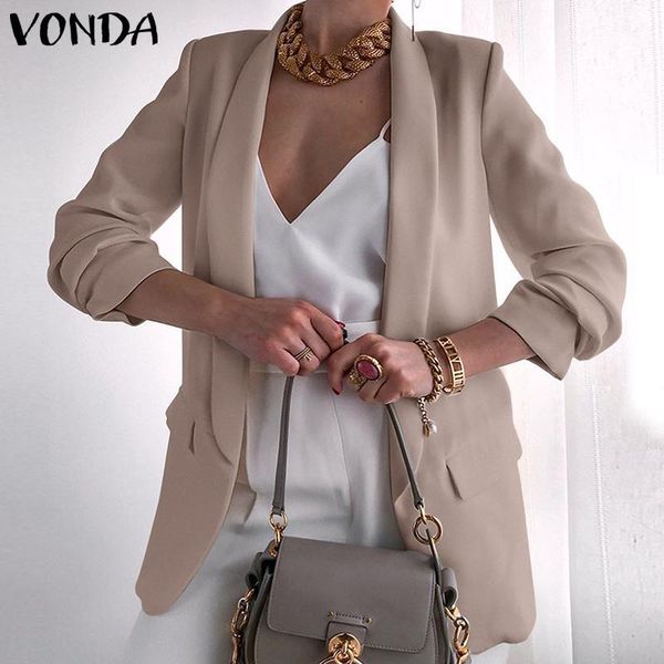 women's suits & blazers ol style blazer 2021 vonda women lady's solid color long sleeve suit femme lapel collar pleated coats with, White;black
women's suits & blazers ol style blazer 2021 vonda women lady's solid color long sleeve suit femme lapel collar pleated coats with, White;black