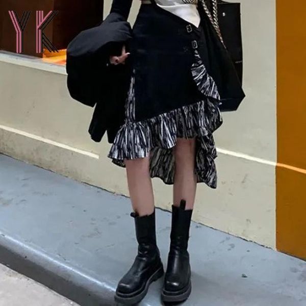 skirts metal buckle irregular ruffle stitching midi skirt high waist gothic black 2021 korean fashion harajuku punk womens saia
skirts metal buckle irregular ruffle stitching midi skirt high waist gothic black 2021 korean fashion harajuku punk womens saia