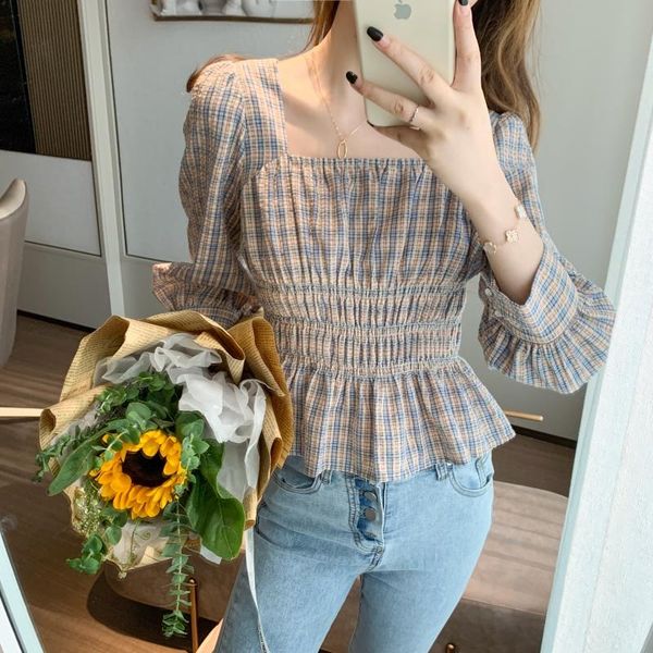 plaid blouse women spring puff sleeve blusas womens and blouses 2149 women's & shirts, White
plaid blouse women spring puff sleeve blusas womens and blouses 2149 women's & shirts, White