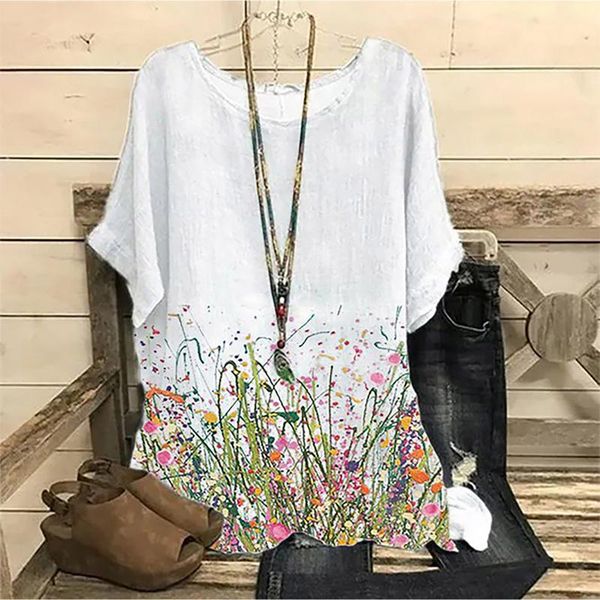 women's blouses & shirts fashion women summer loose print o-neck shirt short sleeve casual blouse plus size femme blusas female, White
women's blouses & shirts fashion women summer loose print o-neck shirt short sleeve casual blouse plus size femme blusas female, White