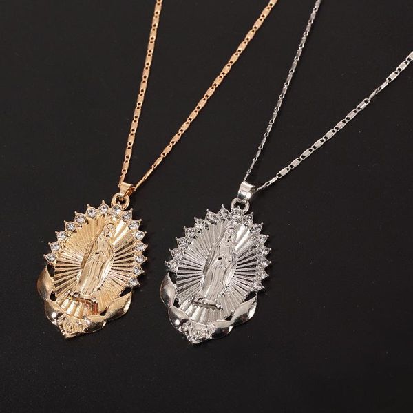 pendant necklaces holy virgin notre dame mary necklace religion christian cubic zircon for women rhinestone sweater chain jewelry, Silver
pendant necklaces holy virgin notre dame mary necklace religion christian cubic zircon for women rhinestone sweater chain jewelry, Silver
