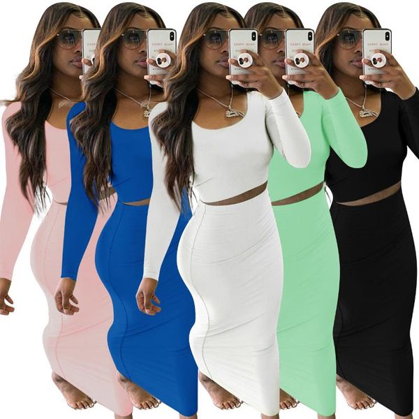 women's tracksuits women set solid long sleeve crop stretchy skirts two 2 piece sets casual fashion outfit summer, Gray
women's tracksuits women set solid long sleeve crop stretchy skirts two 2 piece sets casual fashion outfit summer, Gray