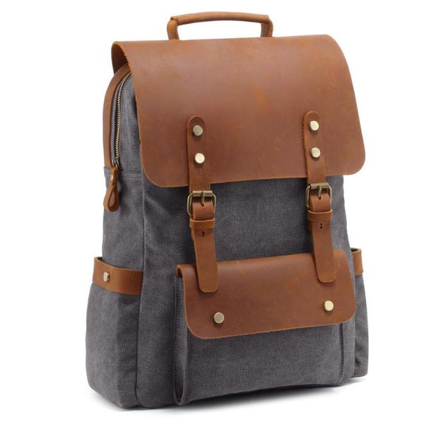 backpack crazy horse leather vintage canvas unschool bag men's travel bags large capacity laptop
backpack crazy horse leather vintage canvas unschool bag men's travel bags large capacity laptop