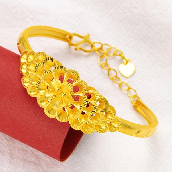 bangle not easy fade 24k wedding bridal jewelry copper gold plated bracelet simple sweet flower, Black
bangle not easy fade 24k wedding bridal jewelry copper gold plated bracelet simple sweet flower, Black