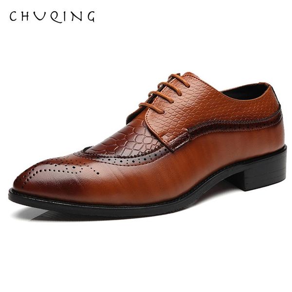 dress shoes chuqing classic leather mens formal business men brogue pointed, Black
dress shoes chuqing classic leather mens formal business men brogue pointed, Black
