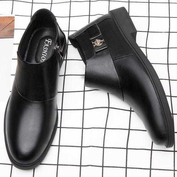 business dress leather men's middle leather boots men's winter plush warm high cotton shoes men, Black
business dress leather men's middle leather boots men's winter plush warm high cotton shoes men, Black