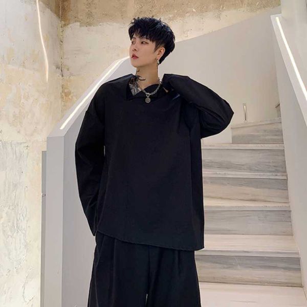 men's t-shirts long sleeve t-shirt spring and autumn personality asymmetrical stand collar hip hop casual loose large size, White;black
men's t-shirts long sleeve t-shirt spring and autumn personality asymmetrical stand collar hip hop casual loose large size, White;black