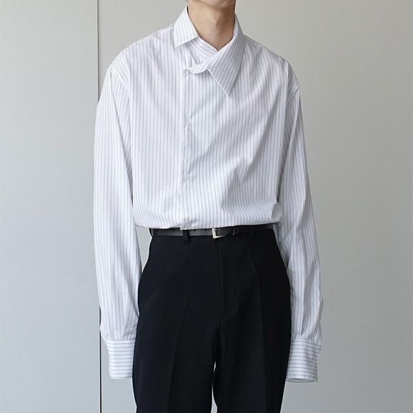 mens casual shirts camisa style long sleeve loose male fashion streetwear stripe blouse hip hop party dress, White;black
mens casual shirts camisa style long sleeve loose male fashion streetwear stripe blouse hip hop party dress, White;black