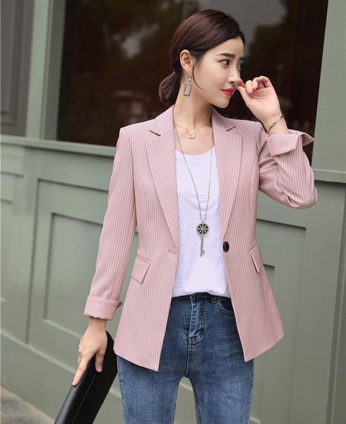 women's suits & blazers fashion casual pink vertical striped blazer women jackets female work wear business clothes, White;black
women's suits & blazers fashion casual pink vertical striped blazer women jackets female work wear business clothes, White;black