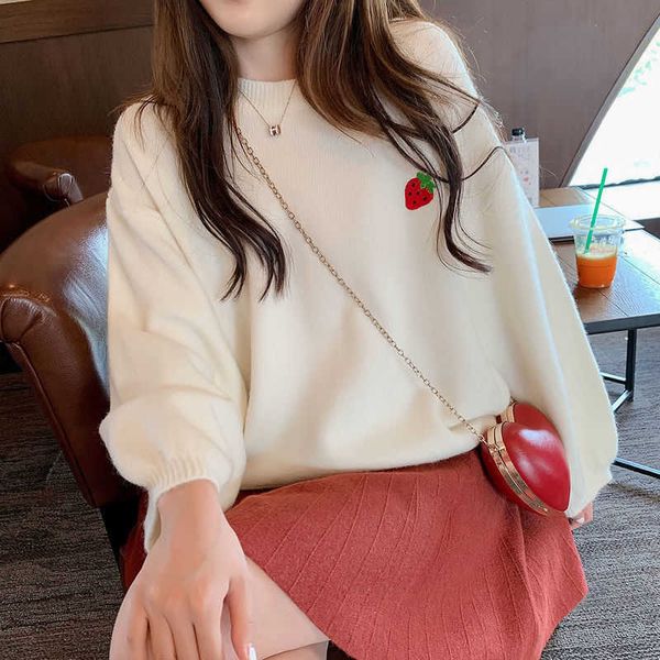 women's knits & tees fruit embroidery sweater women candy color pullover female round neck loose casual cute knitted autumn winter, White
women's knits & tees fruit embroidery sweater women candy color pullover female round neck loose casual cute knitted autumn winter, White