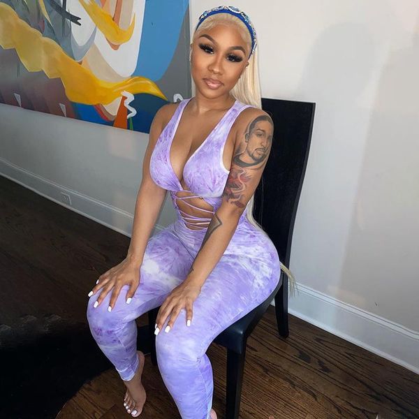 women's jumpsuits & rompers bandage purple tie dye hollow out womens jumpsuit fitness sleeveless push up bodycon party v neck sexy, Black;white
women's jumpsuits & rompers bandage purple tie dye hollow out womens jumpsuit fitness sleeveless push up bodycon party v neck sexy, Black;white