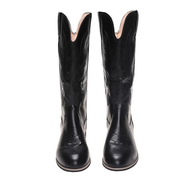 boots 2021 western cowboy fashion all-match women's retro embroidery mid-tube knight pointed toe riding, Black
boots 2021 western cowboy fashion all-match women's retro embroidery mid-tube knight pointed toe riding, Black