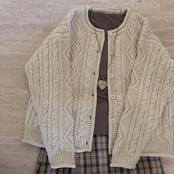 autumn warm cardigan sweaters for women korean vintage open ladies jumper long sleeve ugly twist girls knit sweatereason, White
autumn warm cardigan sweaters for women korean vintage open ladies jumper long sleeve ugly twist girls knit sweatereason, White