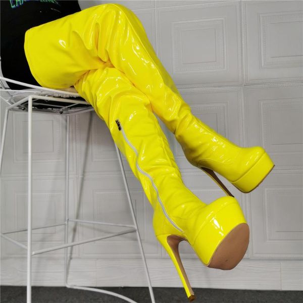 boots real po stiletto patent leather women thigh high heels crotch platform ladies runway trendy shoe woman overknee size 52, Black
boots real po stiletto patent leather women thigh high heels crotch platform ladies runway trendy shoe woman overknee size 52, Black