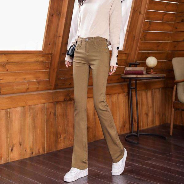 women's trumpet women's high waist autumn khaki micro flared pants elastic thin winter, Blue
women's trumpet women's high waist autumn khaki micro flared pants elastic thin winter, Blue